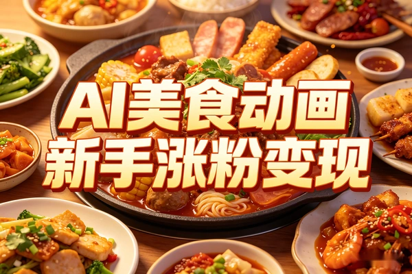 AI美食动画新手快速涨粉变现